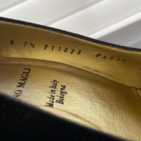 Bruno Magli Vtg Textured Black Pump Size 7.5 - Picture 7 of 13